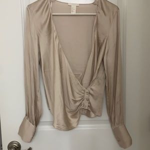 Silk tan shirt